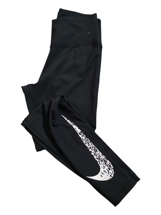 Nike Pants - Nike Black Leggings with White Distressed Swoosh